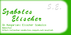 szabolcs elischer business card
